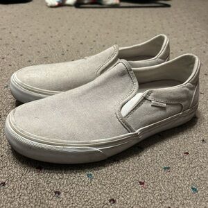 Women’s VANS Slip-On Canvas Shoes - Cream